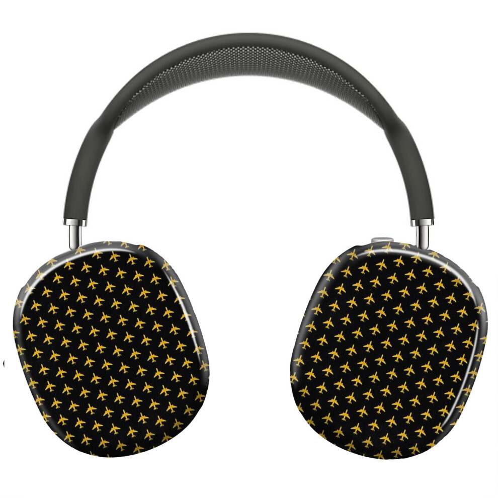 ( Jet Airplane Pattern_12882) Protective Cover For Airpods Max Headphones Aesthetic Print Snap On Cases Yellow 8841579121978