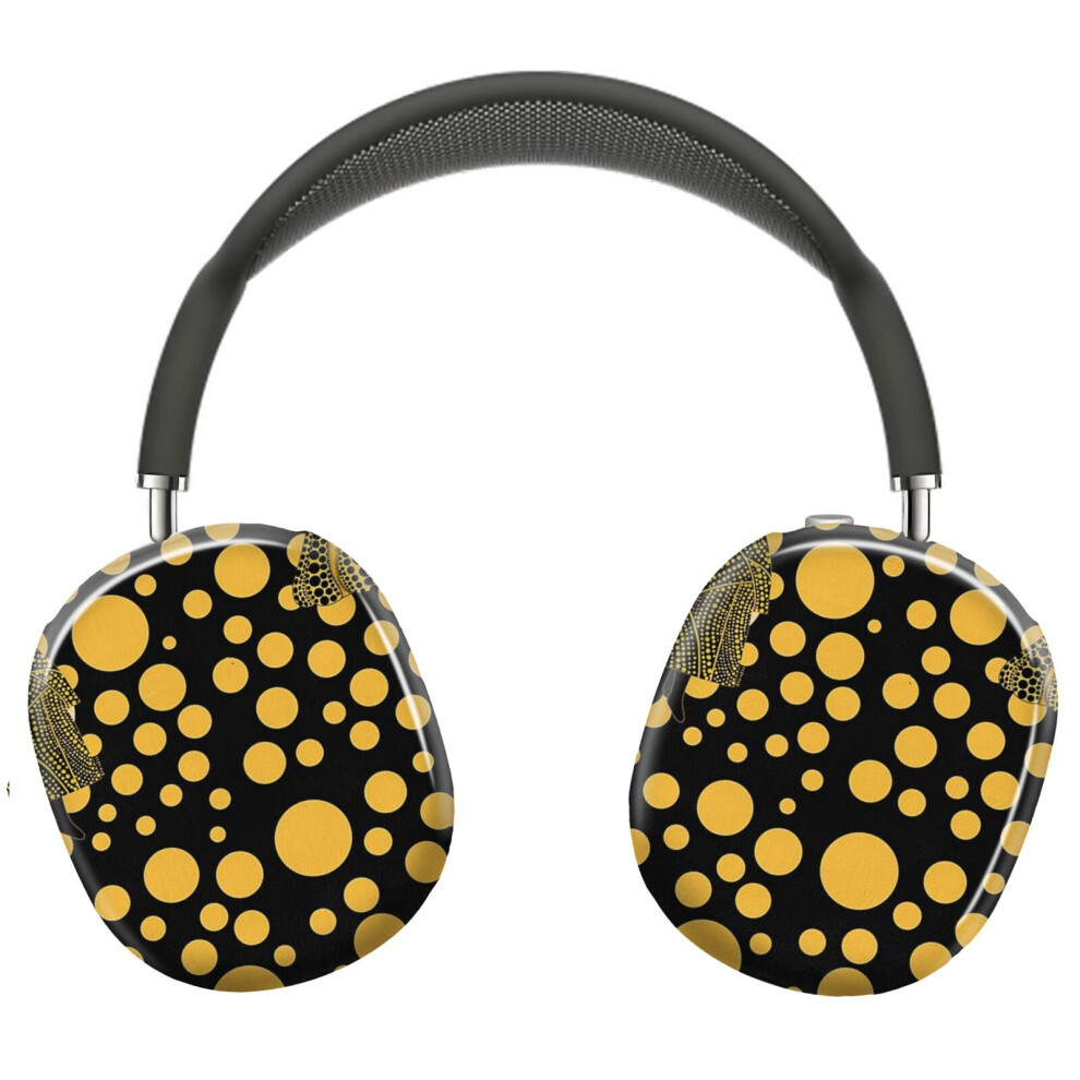 ( Dots Yayoi Kusama Inspired_22070) Protective Cover For Airpods Max Headphones Aesthetic Print Snap On Cases Yellow 8841579121985