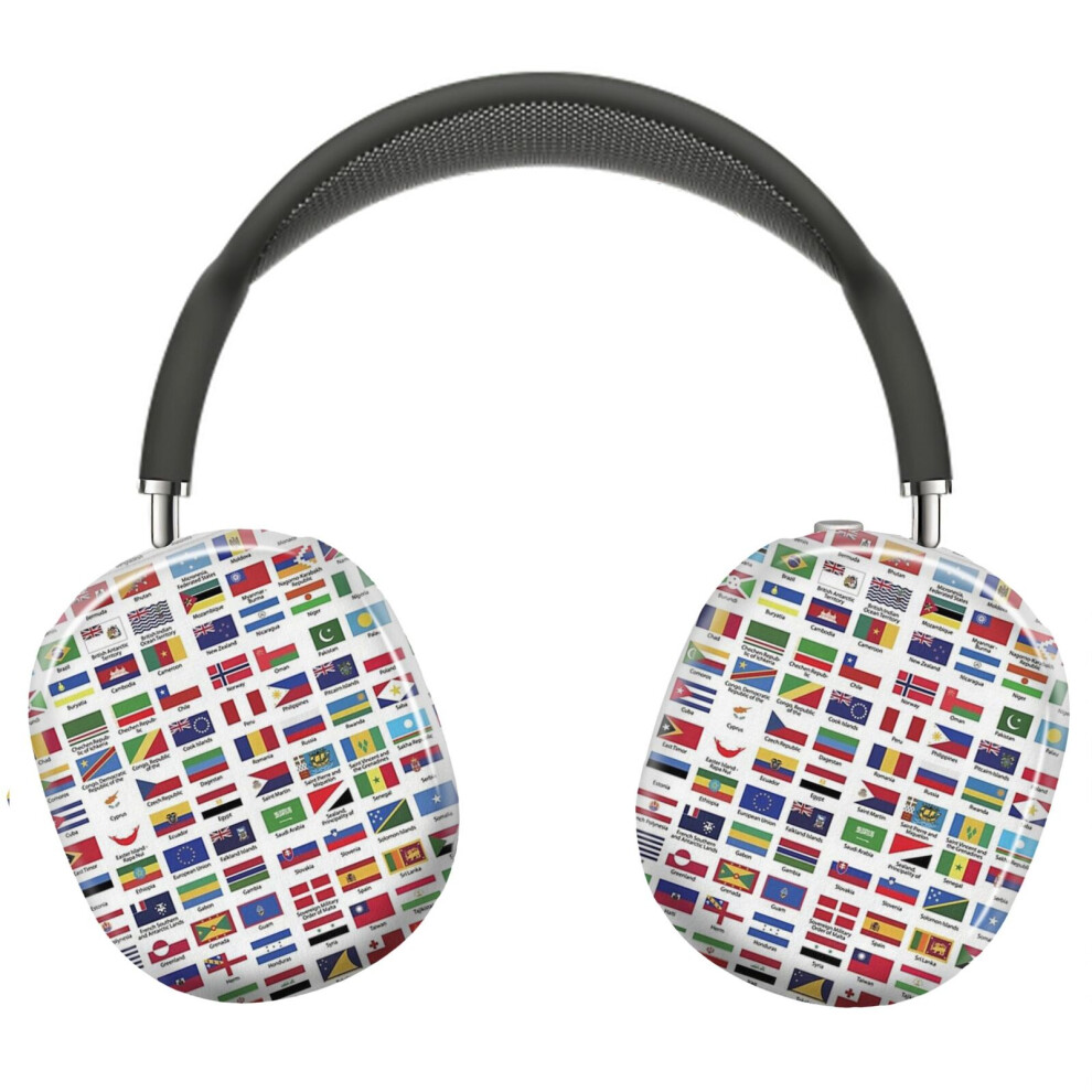 (World Flags With Country Names_4108) Protective Cover For Airpods Max Headphones Aesthetic Print Snap On Cases 8841579121572