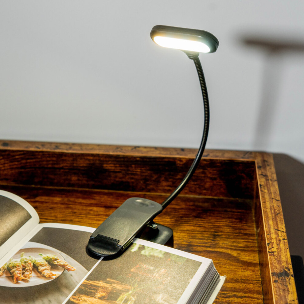 ValueLights Clip-On Black Rechargable Battery Power Magnetic Desk Lamp