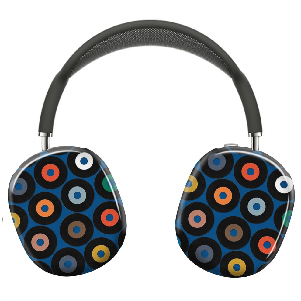 (Vinyl Blue_5220) Protective Cover For Airpods Max Headphones Aesthetic Print Snap On Cases 8841579117124