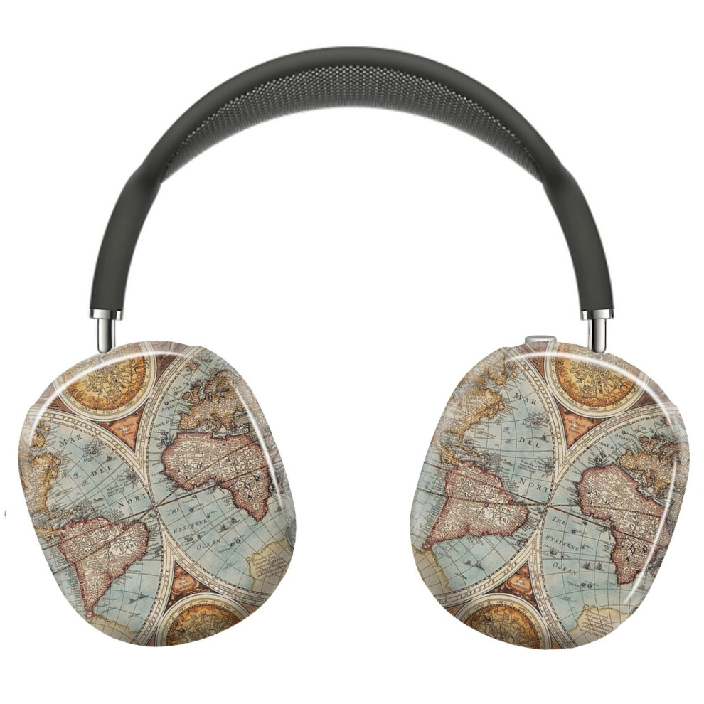 (Vintage World Map _4863) Protective Cover For Airpods Max Headphones Aesthetic Print Snap On Cases 8841579117148