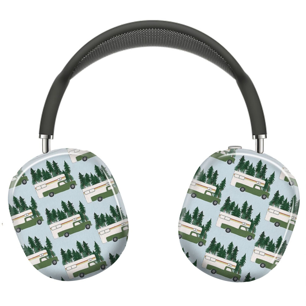 (Vintage Truck Camper Rv Motorhome Forest_4900) Protective Cover For Airpods Max Headphones Aesthetic Print Snap On Cases Green 8841579117186