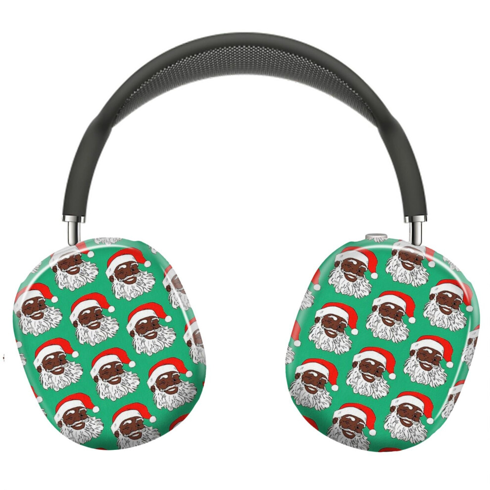 (Winking Santa Claus Christmas Xmas_6491) Protective Cover For Airpods Max Headphones Aesthetic Print Snap On Cases Black 8841579120797
