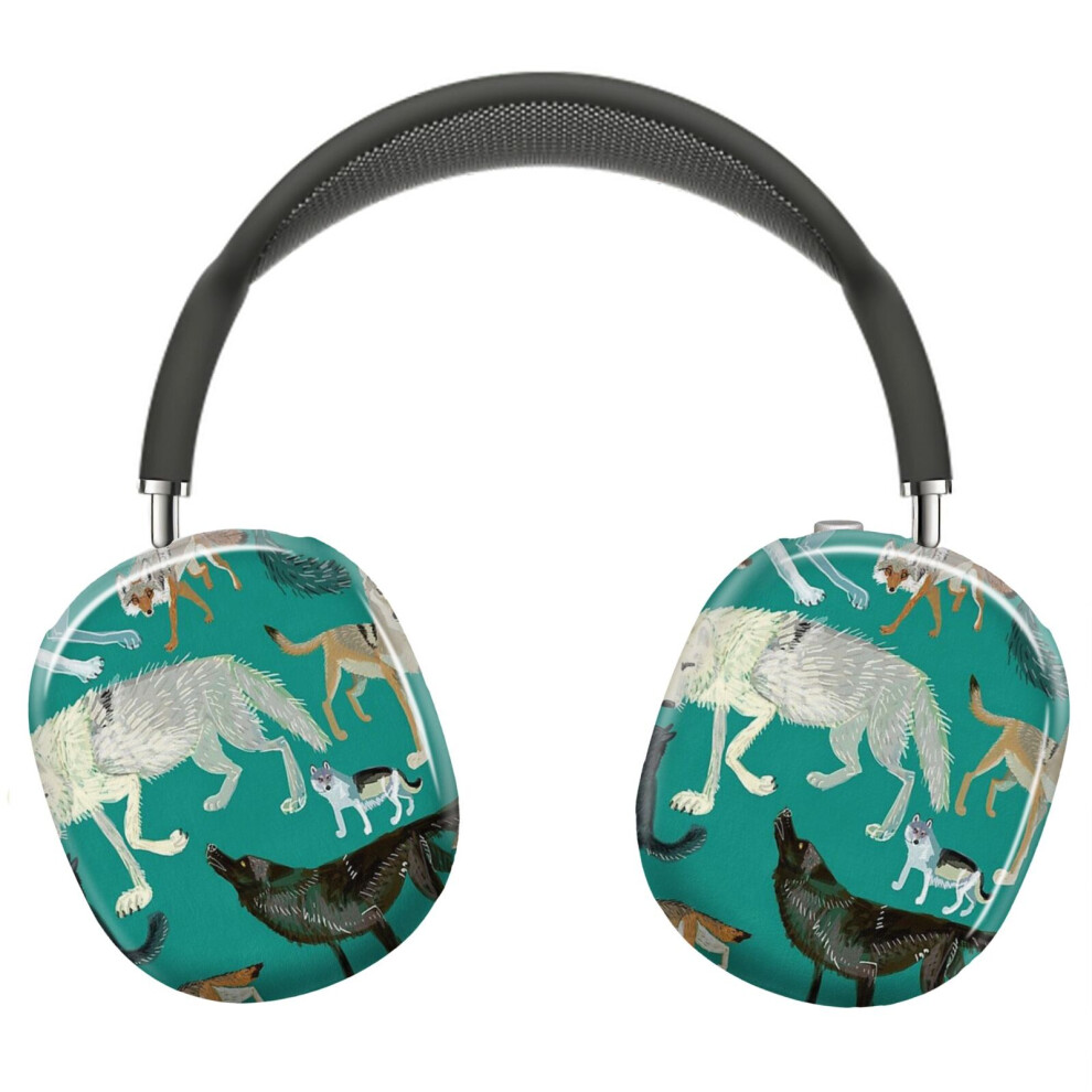 (Wolves Of The World ( Pattern)_7661) Protective Cover For Airpods Max Headphones Aesthetic Print Snap On Cases Green 8841579121220