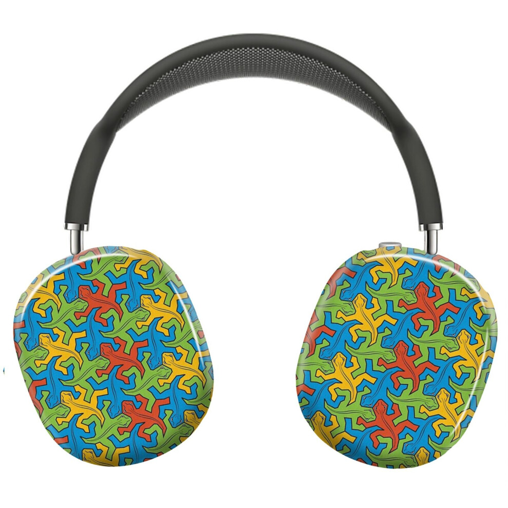 (The Many Lizard Escher Pattern_3970) Protective Cover For Airpods Max Headphones Aesthetic Print Snap On Cases 8841579125549