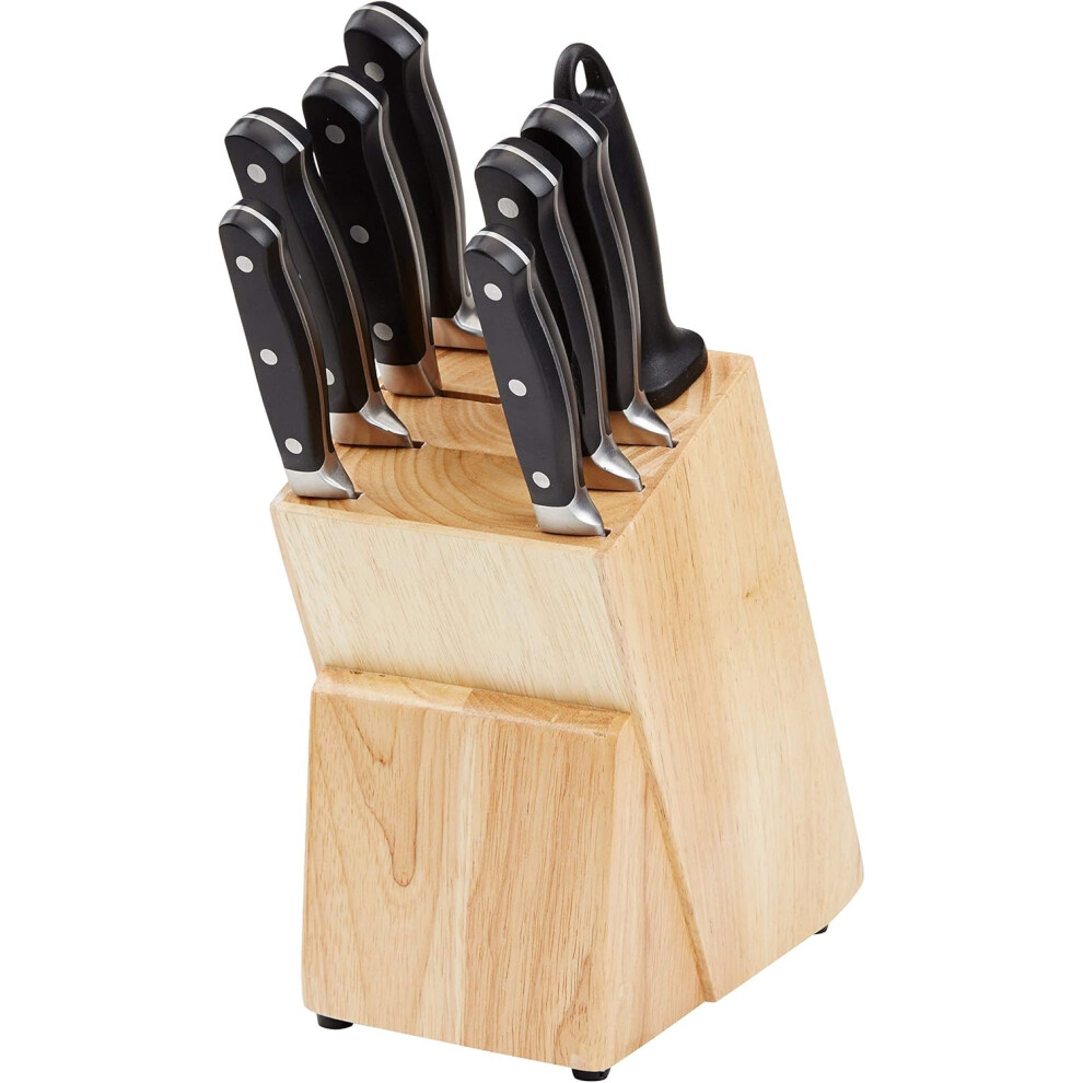 Amazon Basics Premium Knife Block Set, 9-Piece, Black