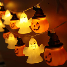 Halloween Pumpkin Ghost String Lights,3 Metres 20 Led-2 Modes