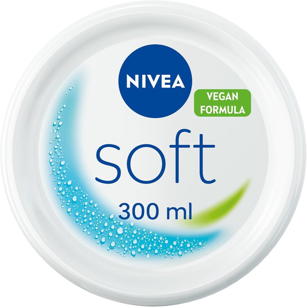 (300 ml (Pack of 1)) NIVEA Soft Moisturising Cream A Moisturising Cream Face Body Hands Vitamin E Jojoba Oil Hand Cream Moisturises