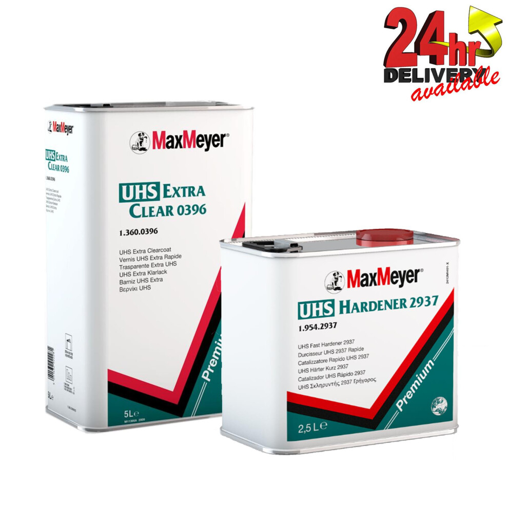 Max Meyer 0396 2K Uhs Extra Clear Premium Air Dry Clearcoat Lacquer Kit 7.5L 5060859872604