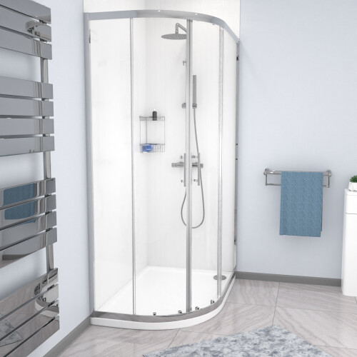 NES Home Nes Home 1200 x 800mm Quadrant Corner Shower Enclosure Chrome 1