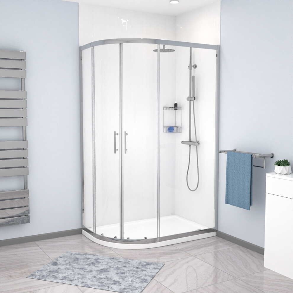 Nes Home 1200 X 900Mm Quadrant Corner Shower Enclosure Chrome
