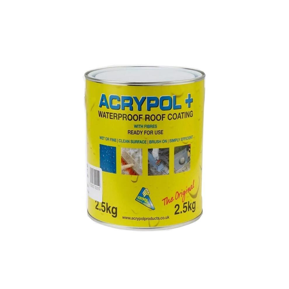 Cromar Acrypol+Flat Waterproof Roof Protection Coating Fibre Grey 2.5Kg