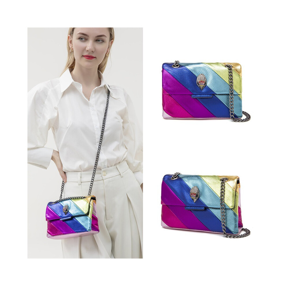 Colorful Eagle Unique Head Crossbody Bag With Chain And Soft Material For Everyday Use