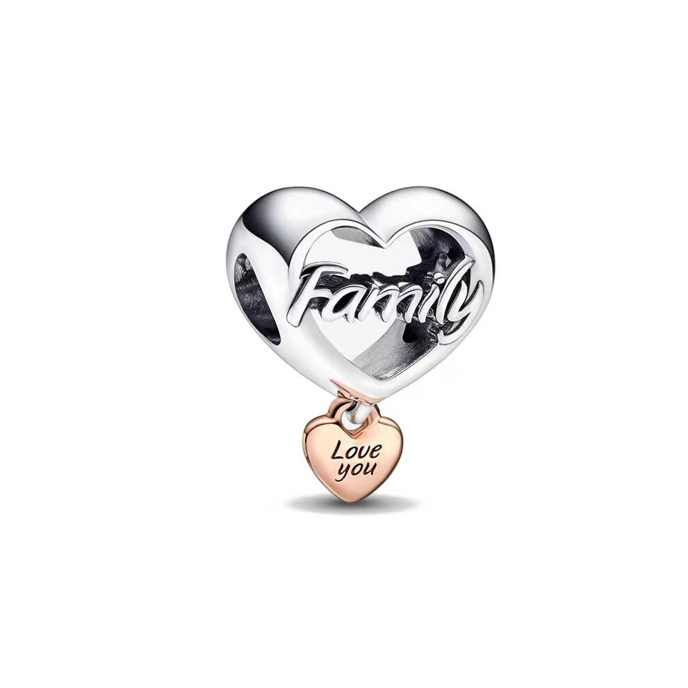 Love You Family  Dangle sterling silver charm for pandora bracelet