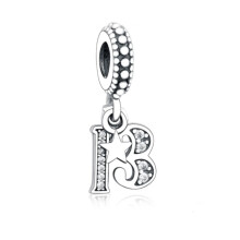 (13th birthday Dangle sterling silver s925 charm for pandora bracket ) Birthday sterling silver charm pandora bracelet