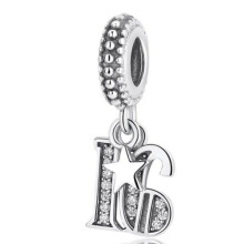 (16th birthday Dangle sterling silver s925 charm for pandora bracket ) Birthday sterling silver charm pandora bracelet