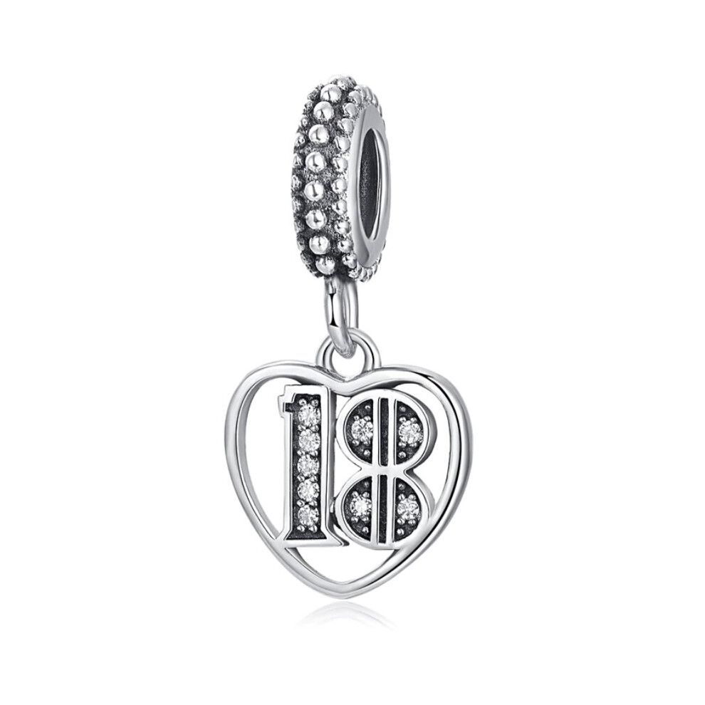 (18th birthday Dangle sterling silver s925 charm for pandora bracket ) Birthday sterling silver charm pandora bracelet
