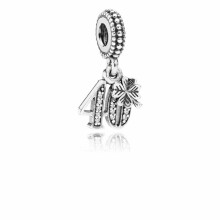 (40th birthday Dangle sterling silver s925 charm for pandora bracket ) Birthday sterling silver charm pandora bracelet