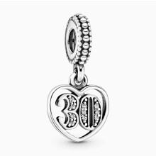 (30th birthday Dangle sterling silver s925 charm for pandora bracket ) Birthday sterling silver charm pandora bracelet