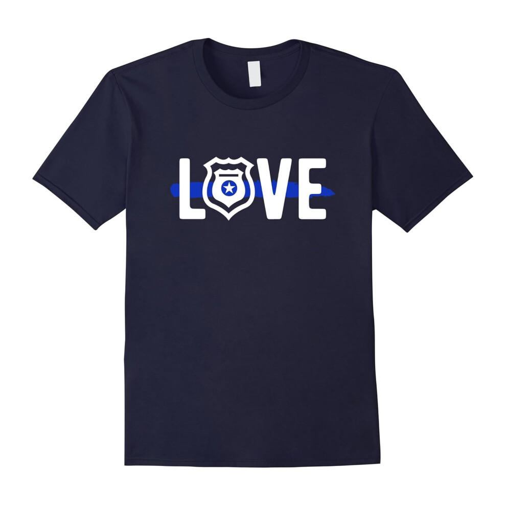 (L) Thin Blue Line â Police Officer â LEO Love T-Shirt-Father's Day