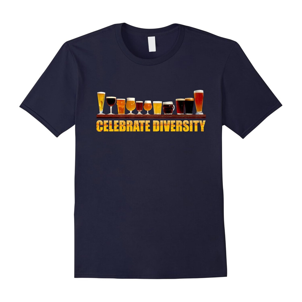 (XXXL) Celebrate Diversity T Shirt for Beer Lover-Father's Day