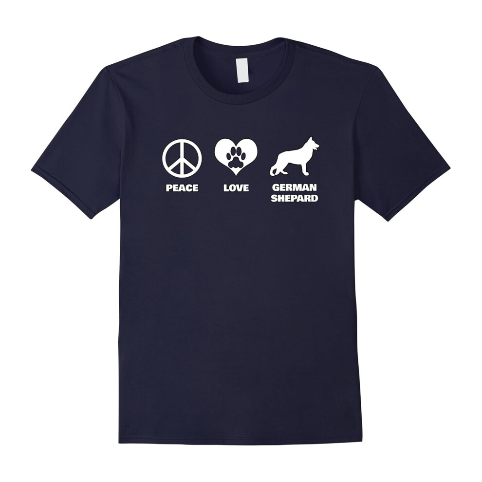 (XL) Peace Love German Shepard Funny Dog Lover T-Shirts-Father's Day