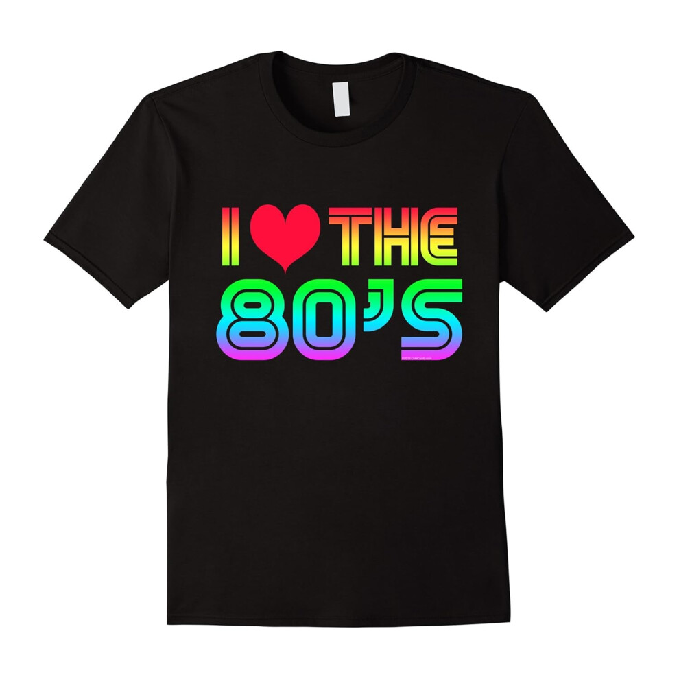 (L) I Love the 80's Eighties Gaming Rainbow T-Shirt-Father's Day