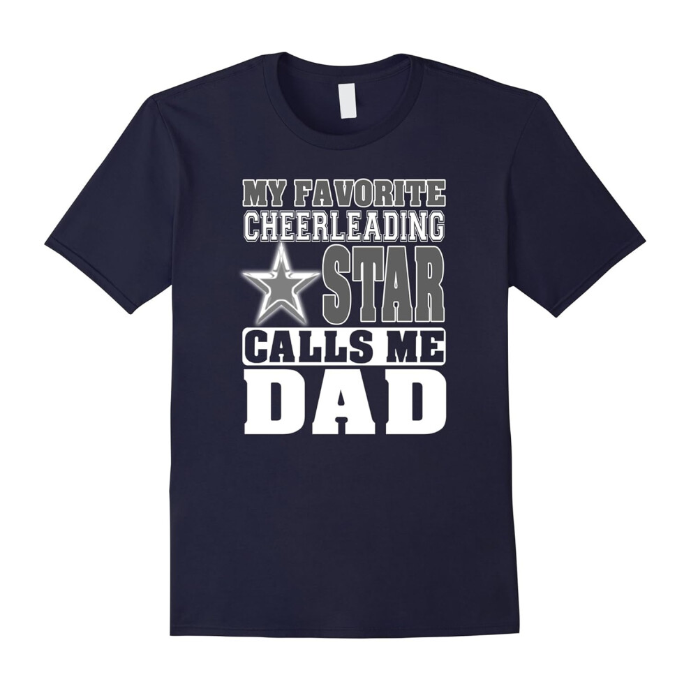 (M) ON SALE | Premium CHEERLEADING STAR CALLS ME DAD T-Shirt-Father's Day