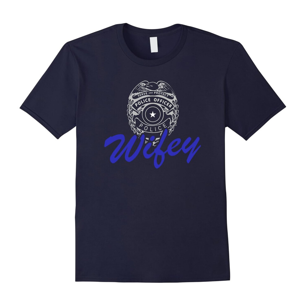 (L) Police Wife Gifts Wifey Police Wife Tshirt Proud Police Wife-Father's Day