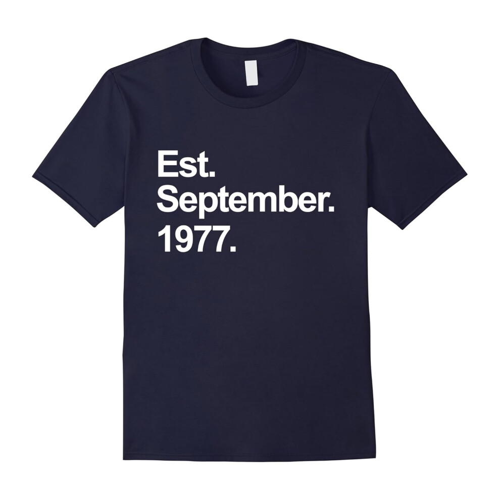 (XXL) Est September 1977 Shirt Awesome 40th Birthday Gifts TShirt-Father's Day