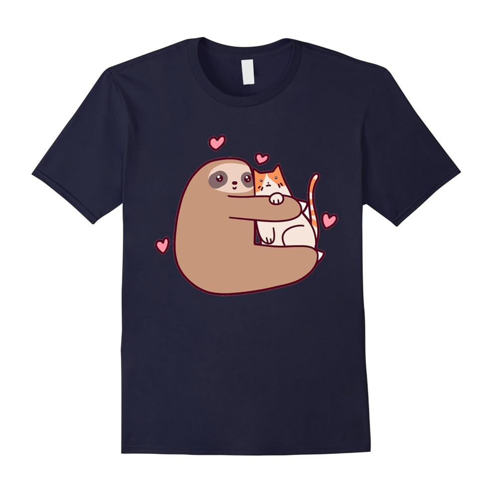 (S) Sloth love Cat T-shirt-Father's Day