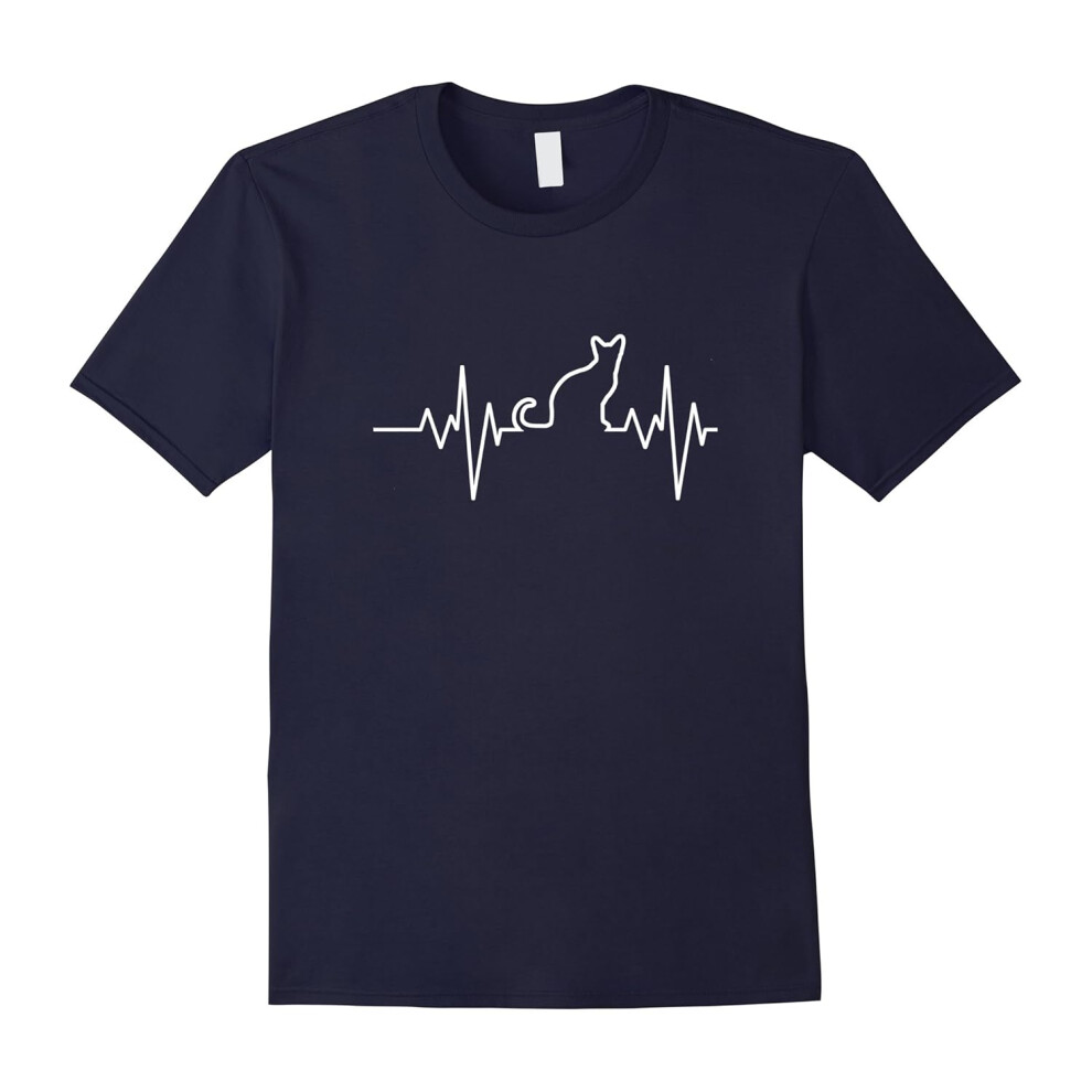 (XXXL) Cat Heartbeat Shirt Funny Cat Love Gift-Father's Day