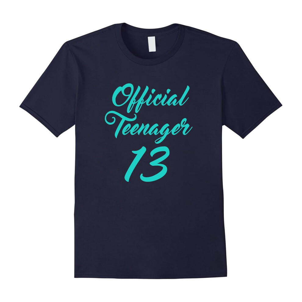 (XXL) OFFICIAL TEENAGER 13 Teal Princess Birthday Celebration Tee-Father's Day