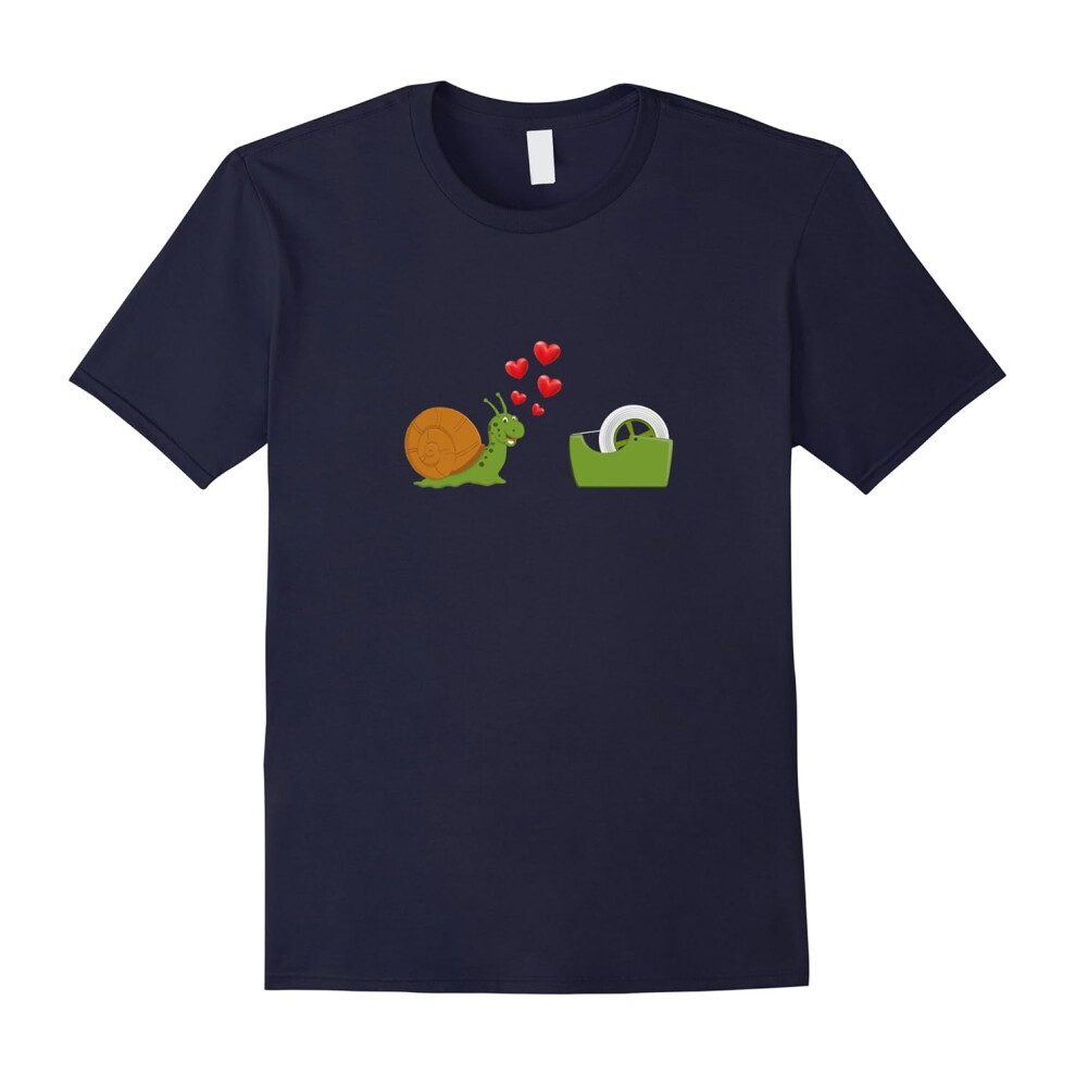 (M) Cute âSnail Loves Tape Dispenserâ T-Shirt â LOVE, Couple-Father's Day