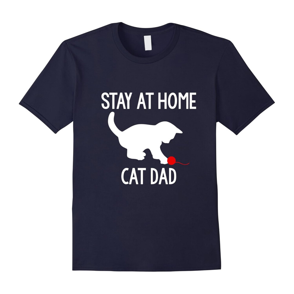 (S) Stay At Home Cat Dad Feline Love T-Shirt-Father's Day