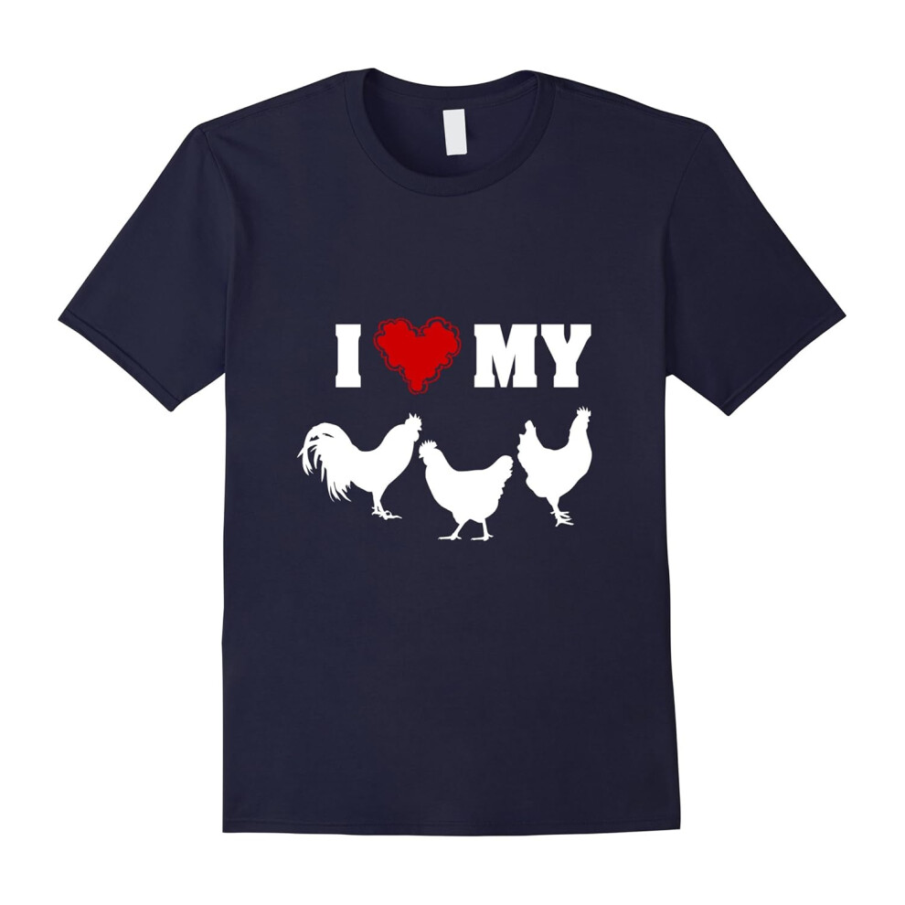 (XL) I Love My Chickens Tee T-Shirt-Father's Day