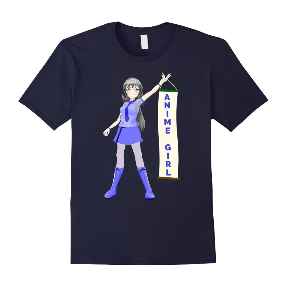 (L) Anime Girl Fan T-shirt for Anime Lover-Father's Day