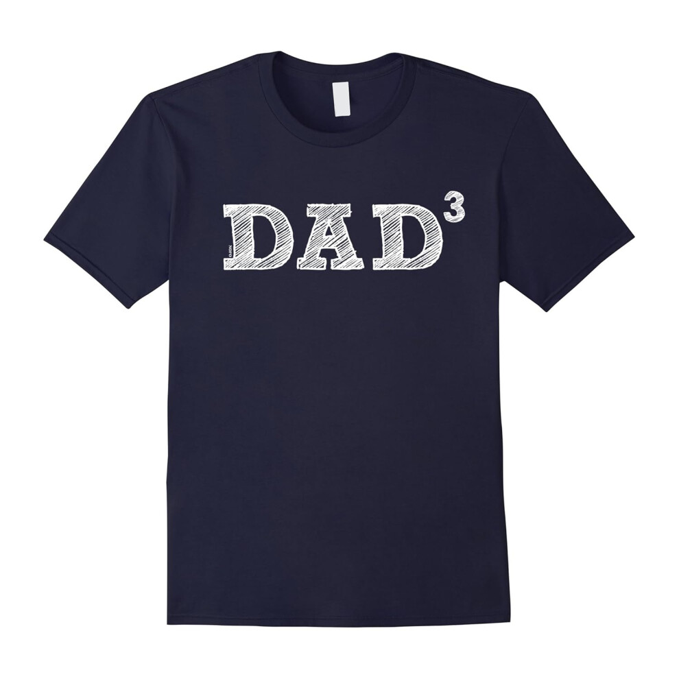 (S) Men's Dad3, Three Kids, Father's Day, Father of Three T-Shirt-Father's Day