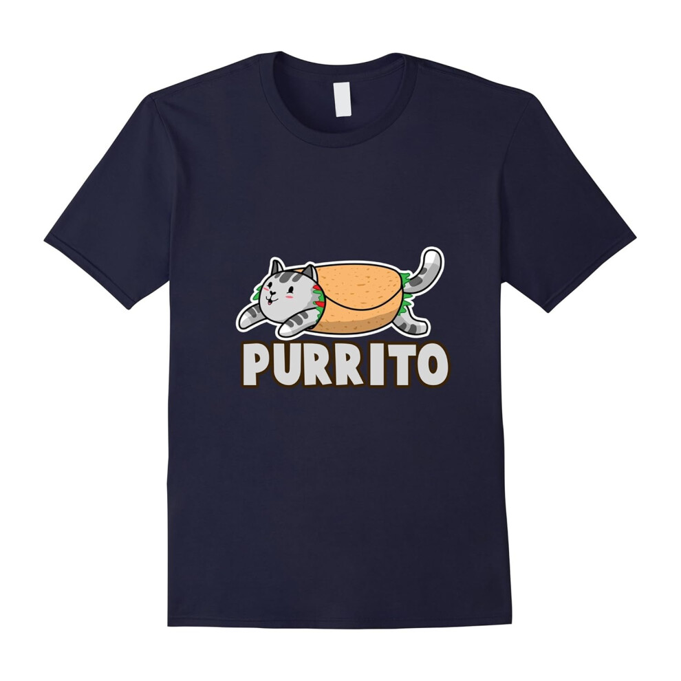 (M) Purrito Mexican Burrito Cute Funny Kitty Lover Cat Tee Shirt-Father's Day