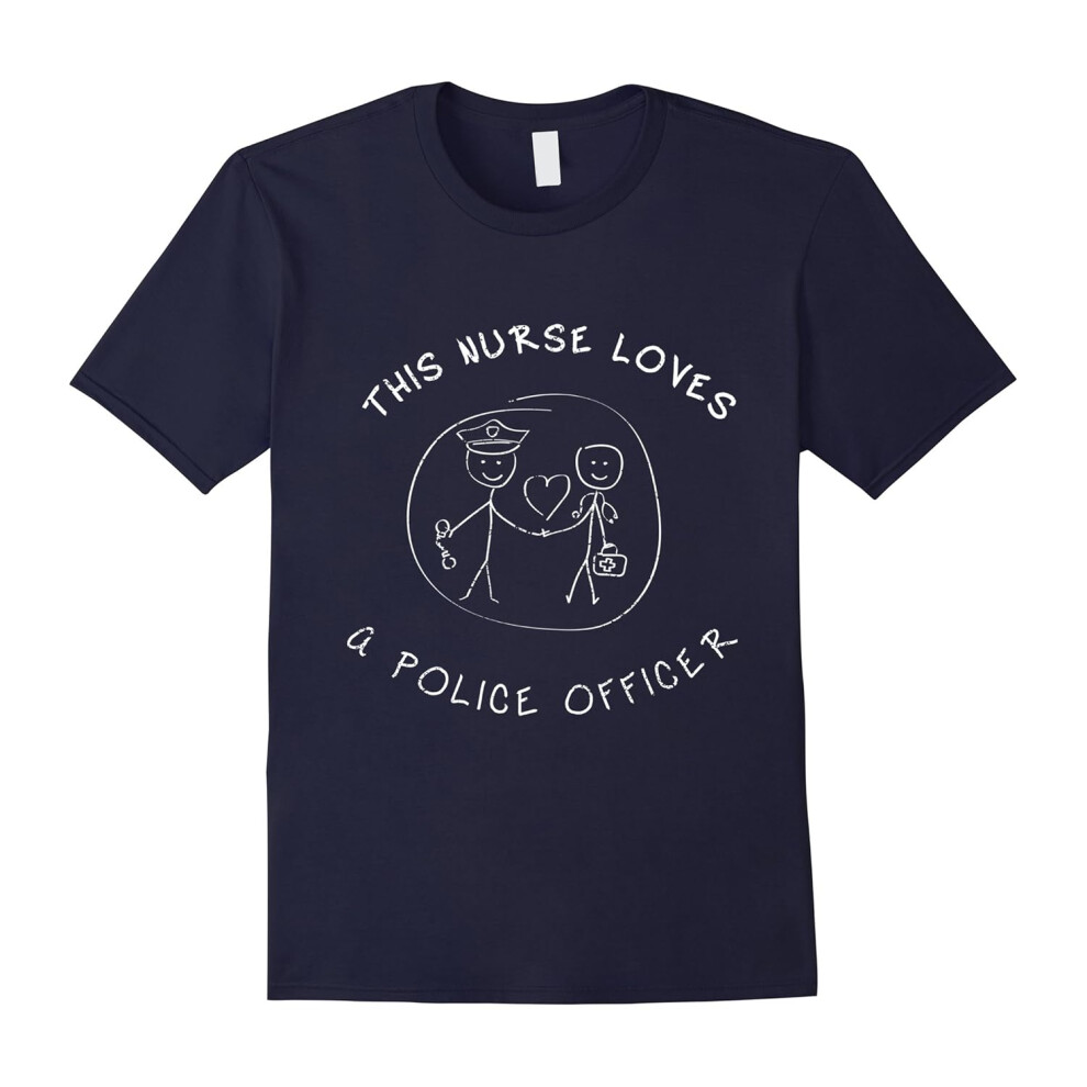 (M) Nurse Loves Police Officer Police Family Police T Shirts-Father's Day