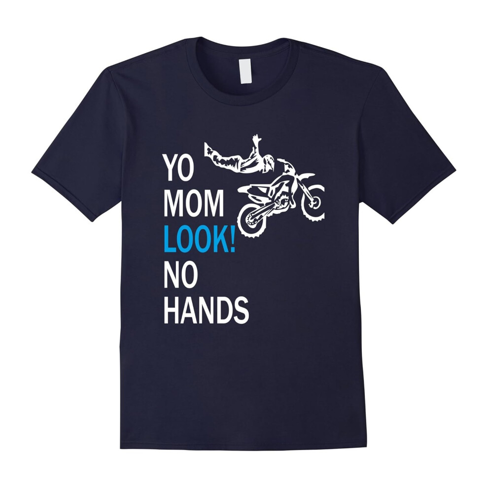 (XXXL) Yo Mom Look No Hands Funny Bike Shirt Great Gifts Idea-Father's Day