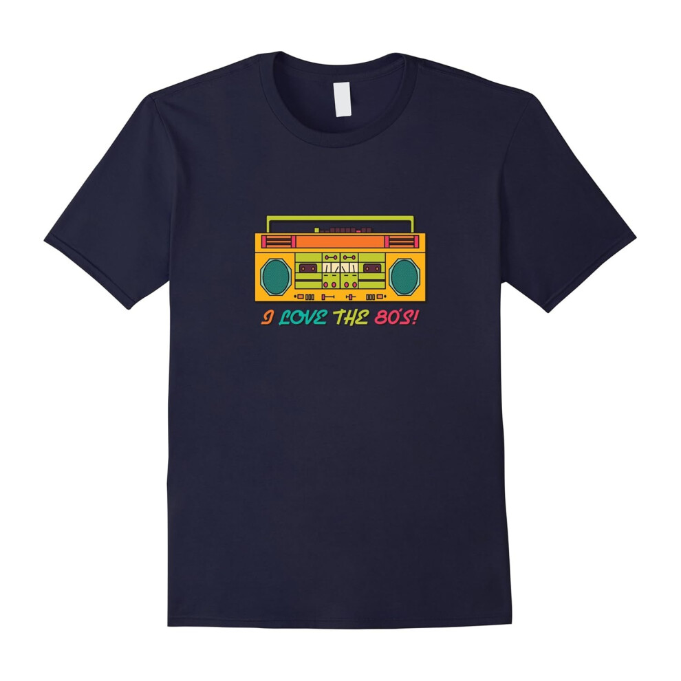 (XXXL) I Love the 80s: Radio Pop Art Fun T-Shirt-Father's Day