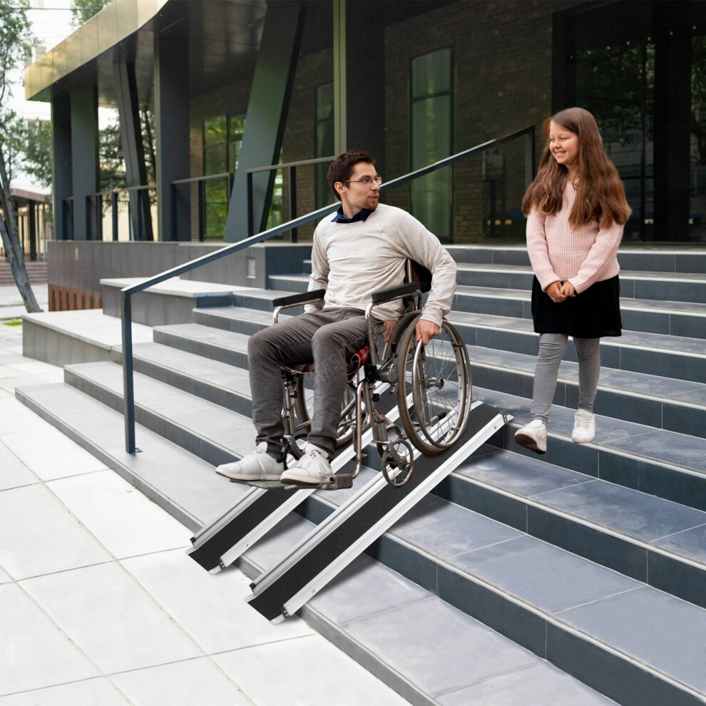 (7FT) WestWood Portable 2PCS 5FT 7FT Wheelchair Ramps Fold Adjust Mobility Scooters