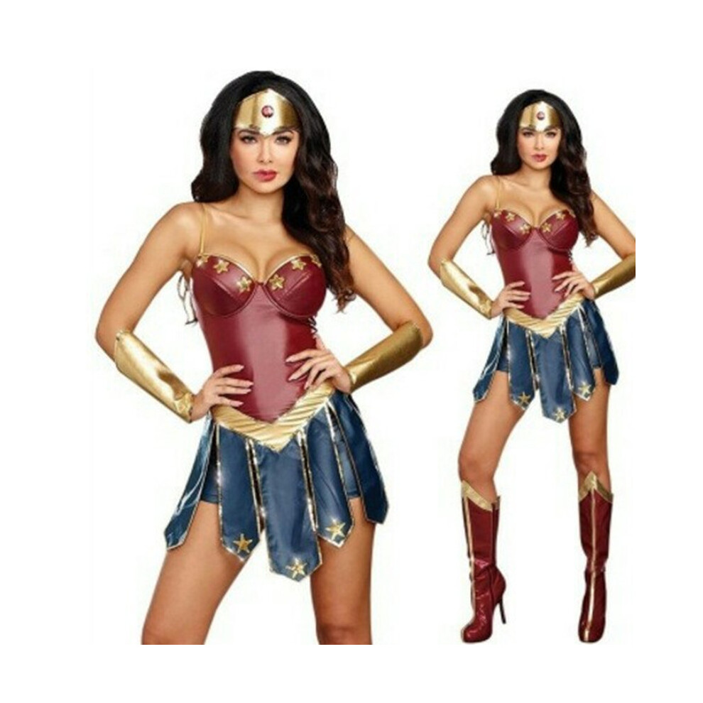 (L) Wonder Woman Costume Halloween Cosplay Fancy Dress