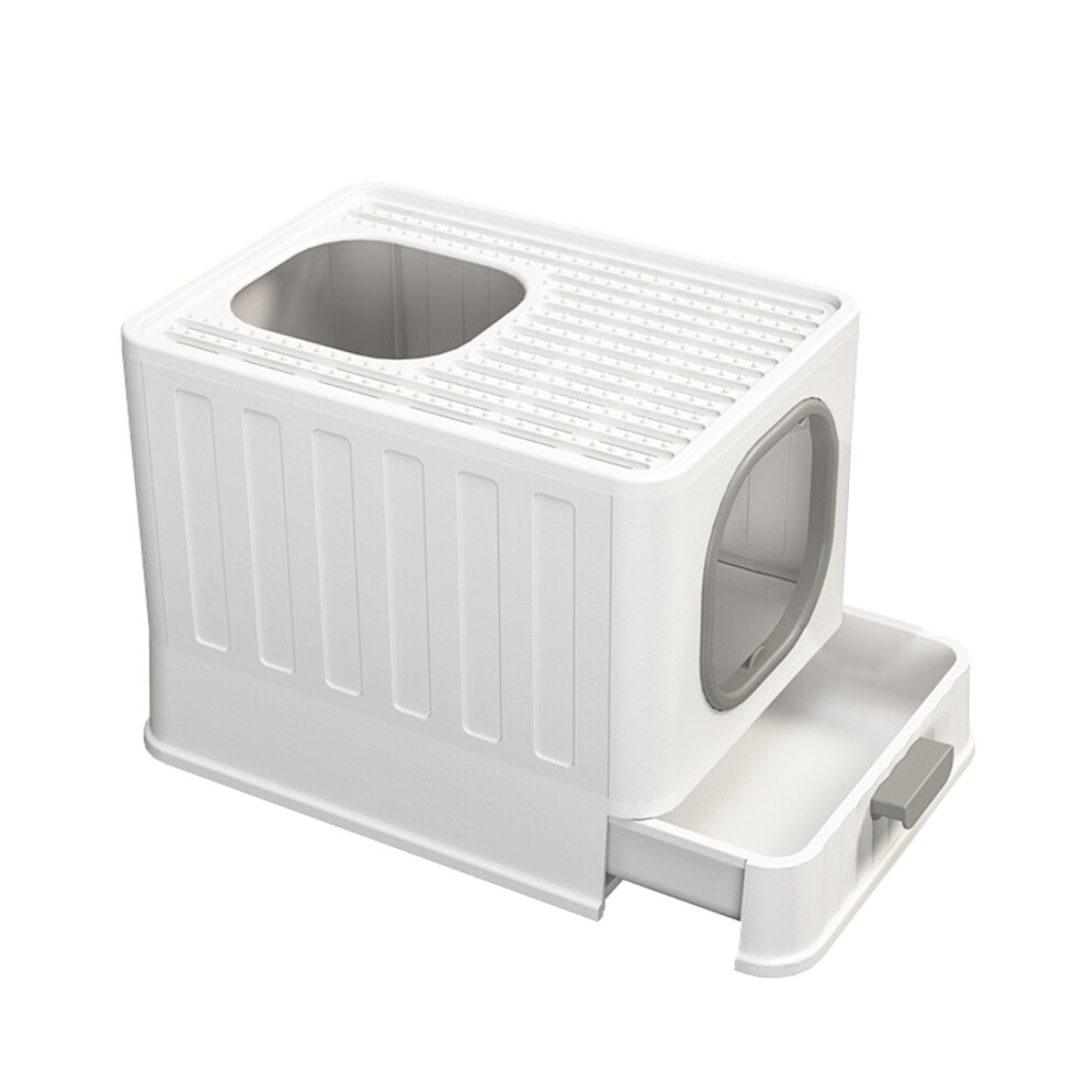 Cat Litter Box Front Entry Drawer Type Toilet Boxes Litter Tray