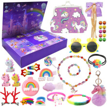Unicorn-Themed Kids Christmas Advent Calendar – 24 Surprises Countdown Gift for Girls