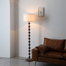 Modern Chinese-Inspired Standing Floor Lamp with Fabric lampshade and Metal Base