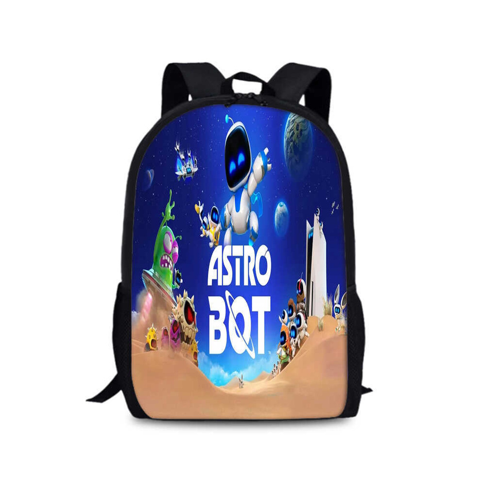 (12) Astro Bot 15 Inch Versatile Backpack With Trendy Print And Comfortable Straps