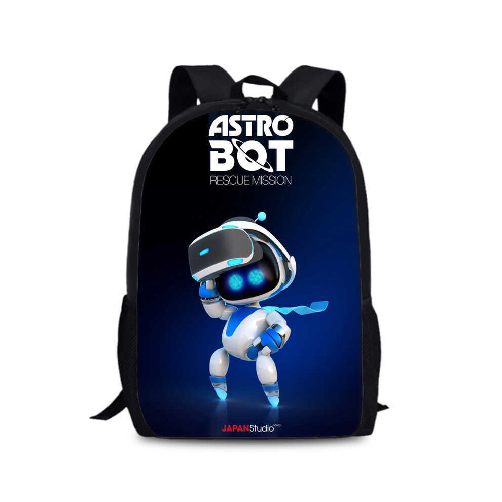 (6) Astro Bot 15 Inch Versatile Backpack With Trendy Print And Comfortable Straps